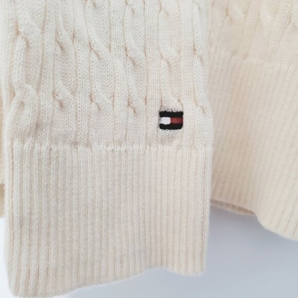 Tommy Hilfiger 100٪ Pima Cotton V Neck Cable Knit Pullover- Size M - Picture 15 of 15
